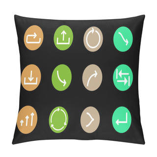 Personality  Arrows In Multicolored Circles And Different Directions Isolated On Black Pillow Covers