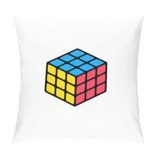 Personality  Rubik's Cube 3d Combination Puzzle Line Art Vector Icon For Apps And Websites Pillow Covers