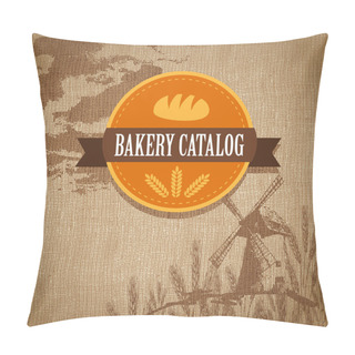 Personality  Vintage Retro Bakery Logo. Vector Illustration Pillow Covers