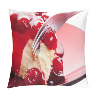 Personality  Cherry Cheesecake With Fork Pillow Covers