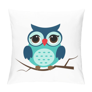 Personality  Owl Night Bird With Big Eyes. Colorful Illustration Pillow Covers