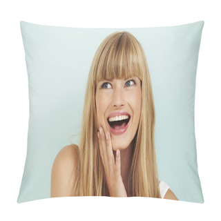 Personality  Excited Young Woman Pillow Covers
