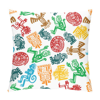 Personality  Seamless Mayan And Aztec Pattern Of Animal Totems Pillow Covers