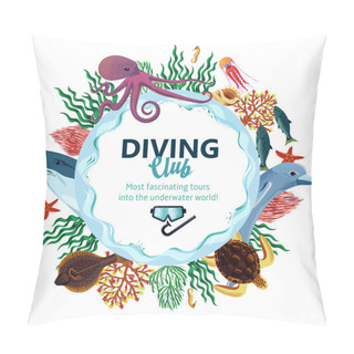 Personality  Sea Underwater Life Frame Pillow Covers