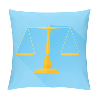 Personality  Scales Of Justice Flat Icon Pillow Covers