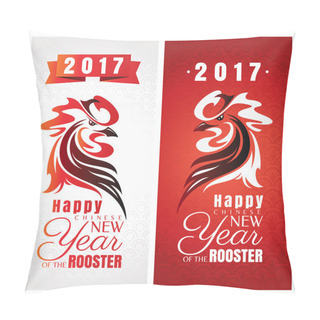 Personality  Chinese New Year Greeting Cards With Rooster Pillow Covers