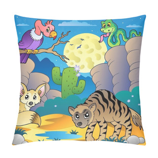 Personality  Desert Scene With Various Animals 2 Pillow Covers