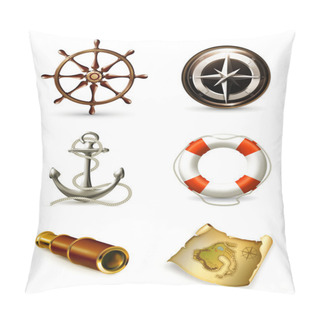 Personality  Marine Set, High Quality Icons 10eps Pillow Covers