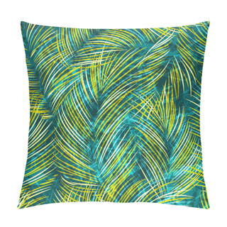Personality  Seamles Vector Background With Tropical Palm Leaves Pillow Covers