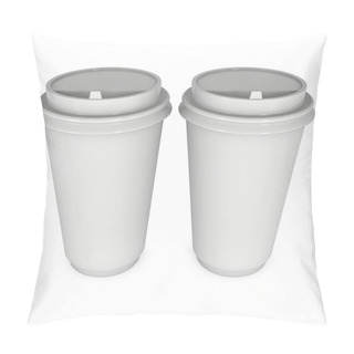 Personality  Disposable Coffee Cups. Blank Paper Mug With Plastic Cap Pillow Covers