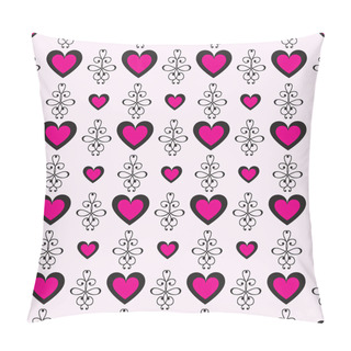 Personality  Pink Hearts Seamless Pattern Pillow Covers