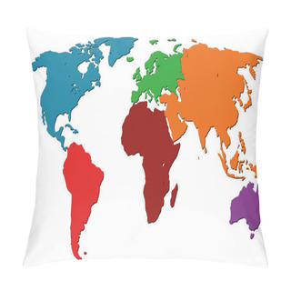 Personality  Illustration Graphic Vector World Map Colored Pillow Covers