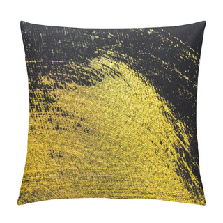 Personality  Yellow Watercolor Brushstrokes With Copy Space On Black Paper  Pillow Covers