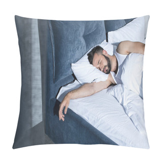 Personality  Handsome Young Man Sleeping In Bed Pillow Covers