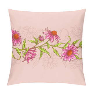 Personality Echinacea Purpurea Pattern Pillow Covers