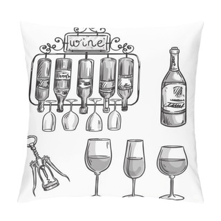 Personality  Iron Cast Wine Holder, Bottles And Glasses Pillow Covers