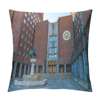 Personality  Exterior Of The Oslo City Hall In Oslo, Norway Pillow Covers