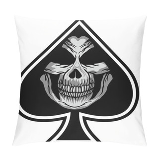Personality  Ace Of Spades With Skull, Grunge Vintage Design T Shirts Pillow Covers