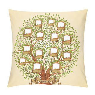 Personality  Family Tree Template Vintage Vector Illustration Pillow Covers