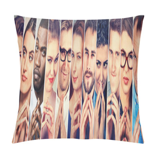 Personality  Multiethnic Group Sneaky Sly Liar People Women Men Plotting Something Pillow Covers