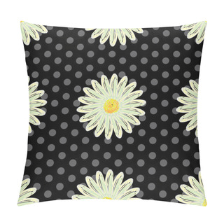 Personality  Abstract Floral Background With Chamomiles. Pillow Covers