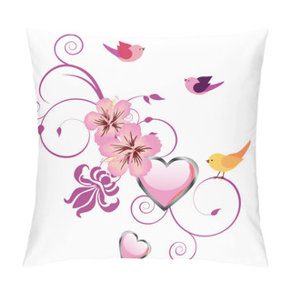 Personality  Floral Design With Birds Pillow Covers