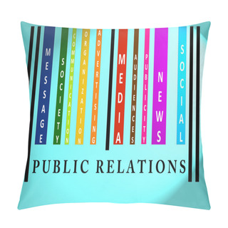 Personality  Public Relations Word On Colored Barcode Pillow Covers