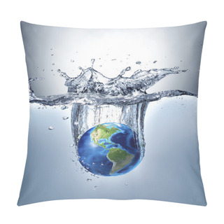 Personality Planet Earth, Splashing Into Water.  Pillow Covers