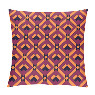 Personality  Diamond Grid Seamless Pattern. Ethnic, Tribal Surface Print. Geometric Ornament. Repeated Rhombuses Background. Ornamental Folk Wallpaper. Geo Vector Abstract Illustration Pillow Covers