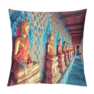 Personality  Gloden Statues Of Buddha In Wat Arun Temple, Bangkok Pillow Covers