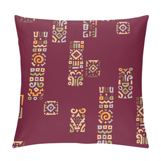 Personality  Background With Elements Of African Ornament Pillow Covers