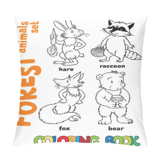 Personality  Forest Animals Coloring Book Pillow Covers