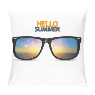 Personality  Hello Summer Poster With Eyeglasses Pillow Covers
