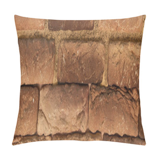 Personality  Background Of Brick Terracotta Wall, Top View, Banner Pillow Covers