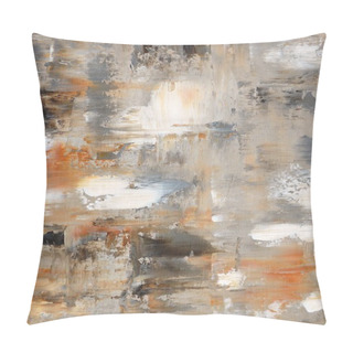 Personality  Brown And Grey Abstract Art Painting Pillow Covers