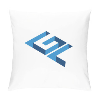 Personality  G L Initial Letter Three Dimension Logo Vector Element Pillow Covers