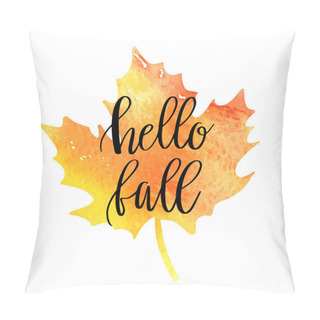 Personality  Hello Fall Hand Lettering Phrase Pillow Covers