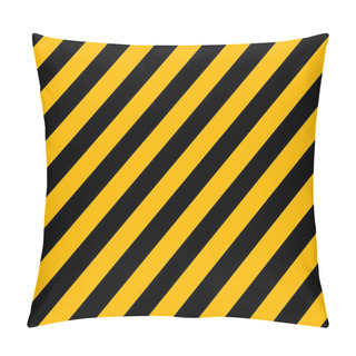 Personality  Yellow And Black Diagonal Hazard Stripes Painted On Old Brick Wa Pillow Covers
