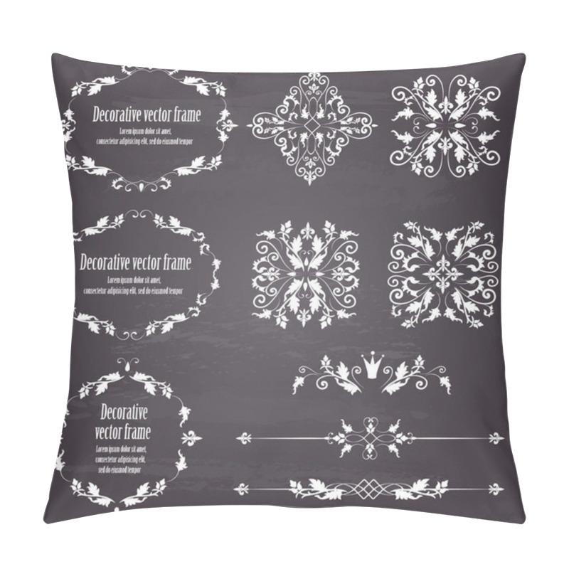 Personality  Floral design elements set, ornamental vintage objects pillow covers