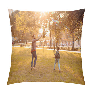 Personality  Father And Son With Kite Pillow Covers