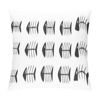 Personality  Cute Fishbone Icon Silhouette Logo Pillow Covers