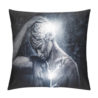 Personality  Man With Conceptual Spiritual Body Art Pillow Covers