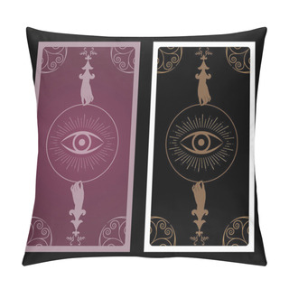 Personality  Tarot Card Or Playing Card Back With Vintage Ornamental Patterns Victorian Style Pillow Covers
