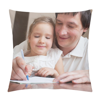 Personality  Father Helping Daughter Pillow Covers