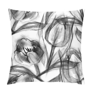 Personality  Seamless Pattern Of Sketched Tulips Pillow Covers