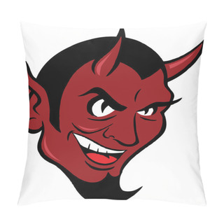 Personality  Smiling Devil Face. Pillow Covers