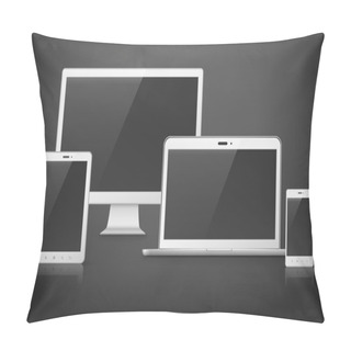 Personality  Modern Device Set Over Black Background Pillow Covers