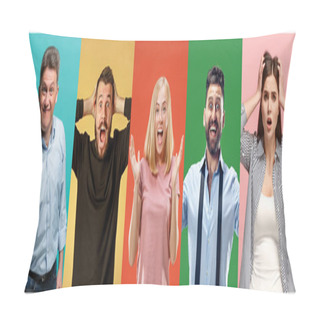 Personality  The Collage Of Surprised People Pillow Covers
