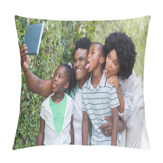 Personality  Happy Family Looking At Tablet Pc Pillow Covers