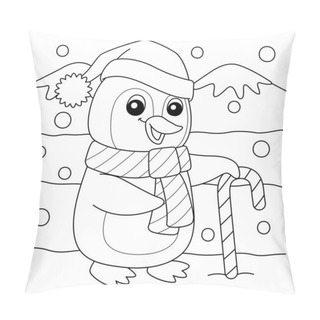 Personality  A Cute And Funny Coloring Page Of A Santa Penguin. Provides Hours Of Coloring Fun For Children. To Color, This Page Is Very Easy. Suitable For Little Kids And Toddlers. Pillow Covers